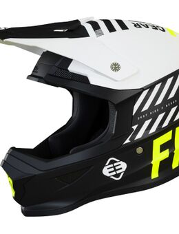 XP4 Danger Motorcross helm, zwart-wit-geel, afmeting 2XL