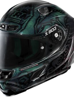 X-803 RS Ultra Carbon Replica C. Stoner Superhero Helm, zwart-groen, afmeting 2XL