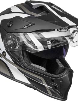 782 Dekor Motorcross helm, zwart-wit, afmeting S