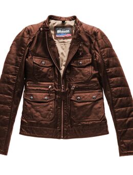 USA Rider Pocket Padded Dames leren jas, bruin, afmeting L voor vrouw