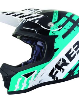 XP4 Outlaw Kinderen Motocross helm, zwart-wit-blauw, afmeting M