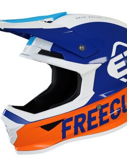 XP4 Attack De Helm van de Motorcross van jonge geitjes, blauw-oranje, afmeting S voor kinderen