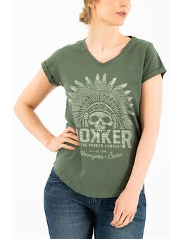 Indian Bonnet Dames T-Shirt, groen, afmeting S voor vrouw