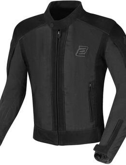 Tek-M Waterdichte motorfiets lederen- / textiel jas, zwart, afmeting S