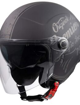 Rocker Visor OR 9 BM Jet Helmet De Helm van de straal, zwart-grijs, afmeting S