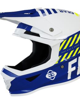 XP4 Danger Motorcross helm, wit-turquoise-blauw, afmeting XL