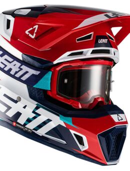 Moto 7.5 V22 Motorcross helm met bril, rood, afmeting S