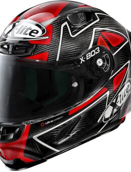 X-803 RS Ultra Carbon Replica Petrucci Helm, zwart-rood, afmeting S