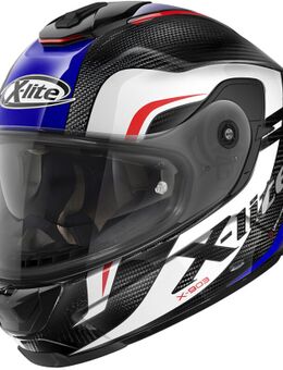 X-903 Ultra Carbon Maven N-Com Helm, zwart-wit-blauw, afmeting 2XL