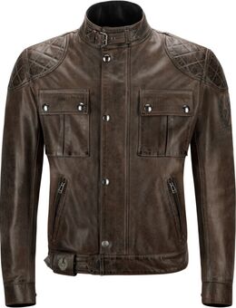 Brooklands Motorfiets lederen jas, zwart-bruin, afmeting XL