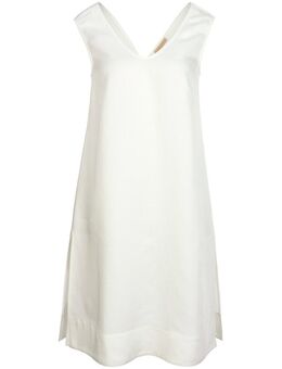 Mouwloze jurk V-hals Van wit