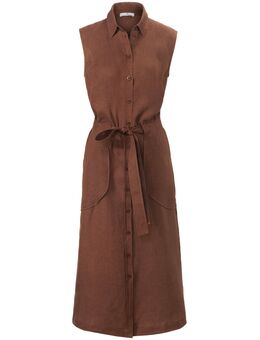 Mouwloze jurk 100% linnen Van bruin