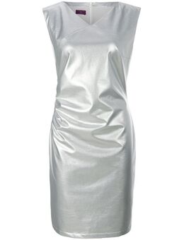 Mouwloze jurk V-hals Van zilverkleur
