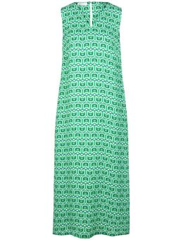 Mouwloze jurk grafische print Van groen
