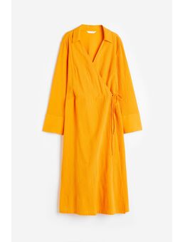 Overhemdjurk Met Overslag Oranje Alledaagse jurken in maat XL. Kleur: Orange