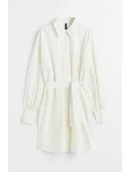 Overhemdjurk Met Strikceintuur Wit Alledaagse jurken in maat XL. Kleur: White