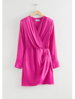 Geplisseerde Overslagjurk Felroze Alledaagse jurken in maat 34. Kleur: Hot pink