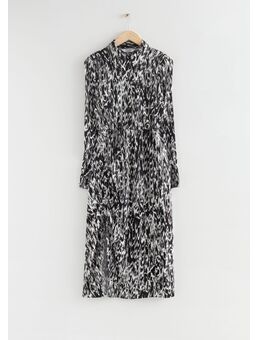 Midi-jurk Met Print En Drawstring Zwart Wit Alledaagse jurken in maat 40. Kleur: Black and white