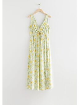 Printed Sleeveless Maxi Dress Yellow/green Florals Alledaagse jurken in maat 38