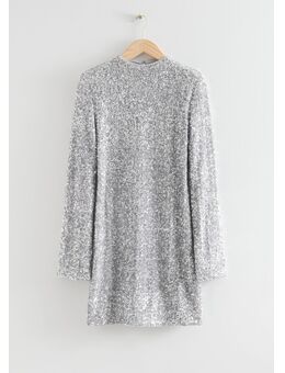 Getailleerde Mini-jurk Met Pailletten Zilveren Partyjurken in maat S. Kleur: Silver sequin