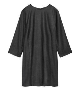 Wool Sack Dress Dark Grey Alledaagse jurken in maat 42