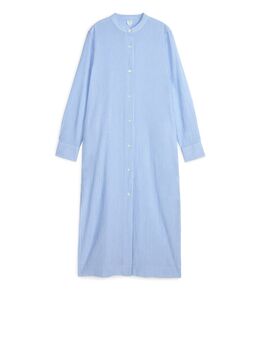Lange Overhemdjurk Blauw/wit Alledaagse jurken in maat XS. Kleur: Blue/white