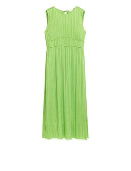 Mouwloze Crinkle Jurk Limoengroen Alledaagse jurken in maat 38. Kleur: Lime green