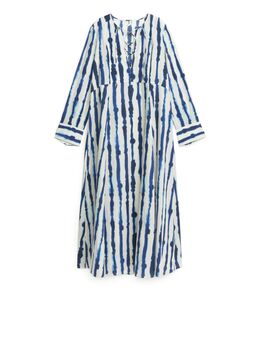 Maxi-jurk Met Vetersluiting Wit/blauw Alledaagse jurken in maat 36. Kleur: White/blue