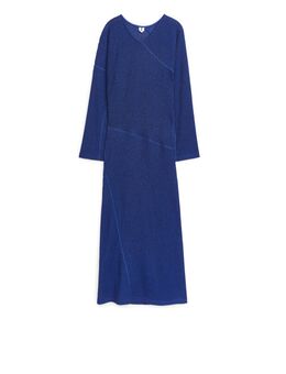 Jurk Van Ribtricot Donkerblauw Gemêleerd Alledaagse jurken in maat XS. Kleur: Dark blue melange