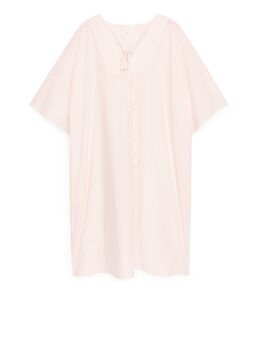 Relaxed Cotton Tunic Dress Light Pink Alledaagse jurken in maat 44