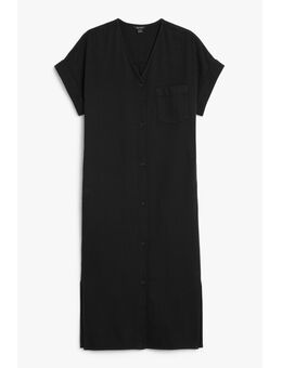 Short Sleeve Denim Dress Black Alledaagse jurken in maat XS