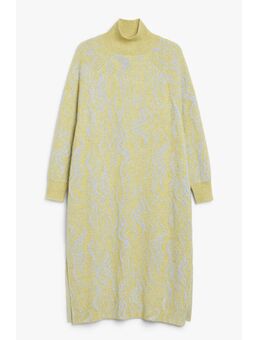 Oversized Midi Knit Dress Beige And Glitter Pattern Alledaagse jurken in maat S