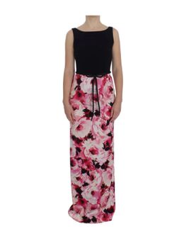 Bloemenprint lange maxi schede jurk , Roze , Dames