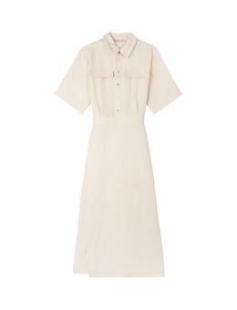 Wrap linnen midi dress Crème brûlée