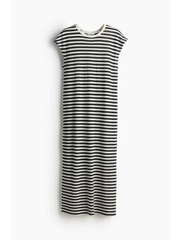 H & M - Midi-jurk van linnenmix - Zwart