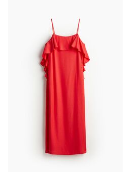 H & M - Slip-on jurk met volants - Rood