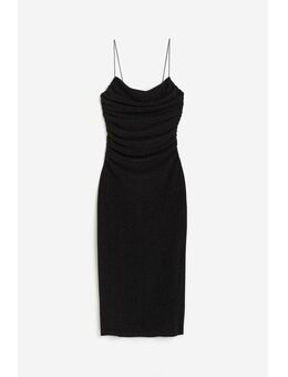 H & M - Glitterende tricot jurk - Zwart