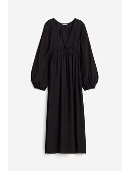 H & M - Oversized jurk met strikbandjes - Zwart