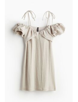 H & M - Gelaagde cold-shoulderjurk - Bruin