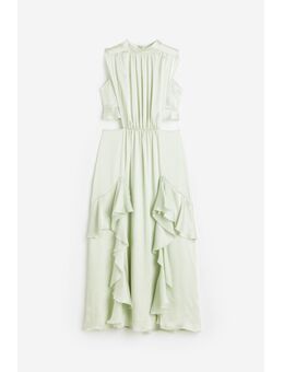 H & M - Satijnen jurk met volants - Groen