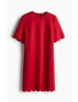 H & M - Jurk met golvende randen - Rood