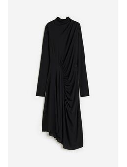 H & M - Asymmetrische tricot jurk - Zwart