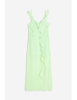 H & M - Volantjurk van chiffon - Groen