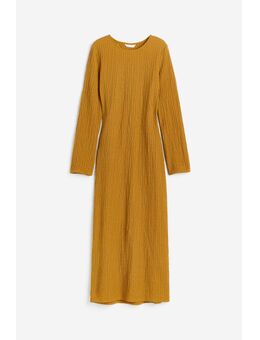 H & M - Tricot jurk met structuur - Geel