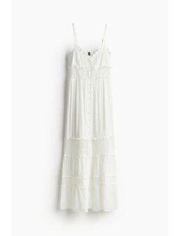 H & M - Maxi-jurk met kanten biezen - Wit