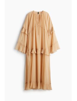 H & M - Chiffon volantjurk - Beige