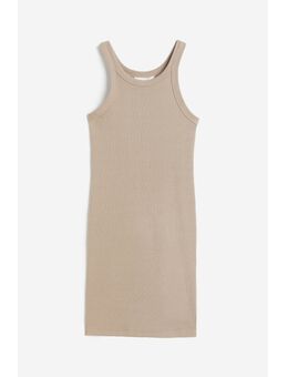 H & M - Geribde jurk - Bruin