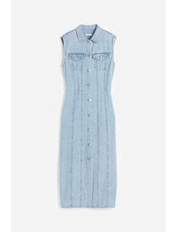 H & M - Mouwloze denim jurk - Blauw