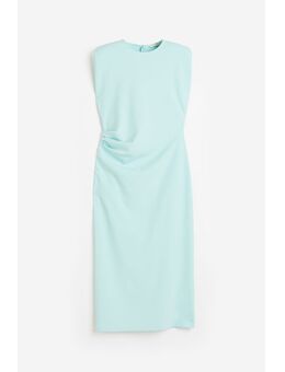 H & M - Gedrapeerde jurk met schoudervullingen - Turquoise