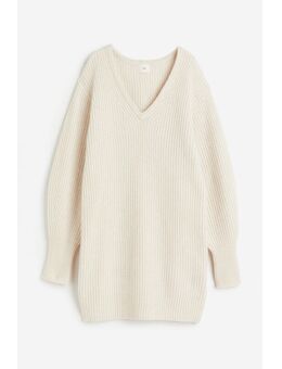 H & M - Ribgebreide jurk - Beige